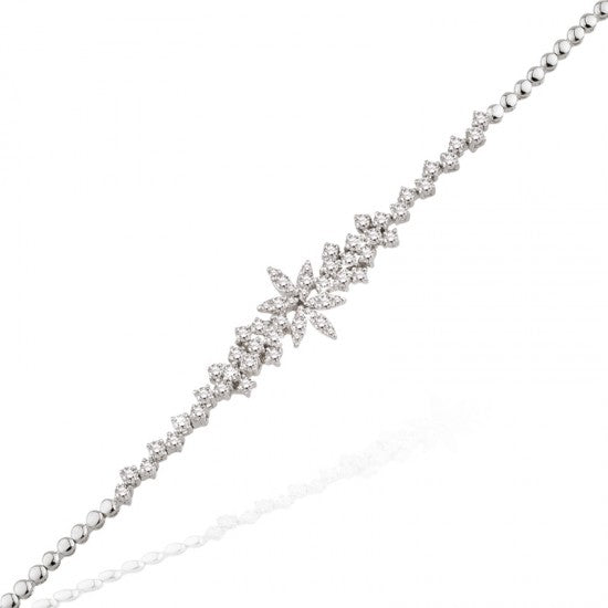 Диамантена гривна бяло злато 1.00 карат